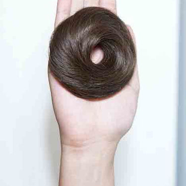 Human Hair Donut Scrunchie Dark Brown | NH