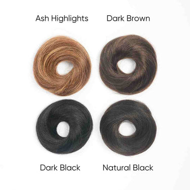 Human Hair Donut Scrunchie Ash Highlights | Small