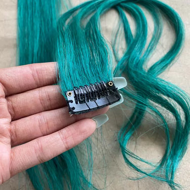 Zahira’s Green #Strandout- Coloured clip-In Hair| NH