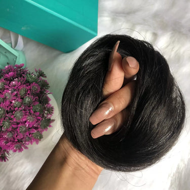 Human Hair Donut Scrunchie Black | NH