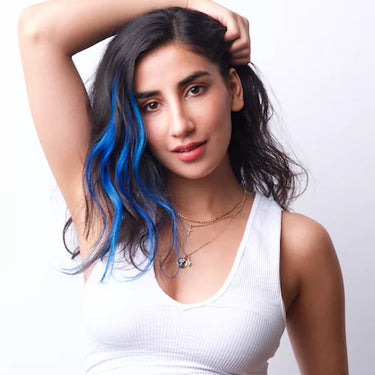 Electric Blue Hair Strand – #Strandout- Coloured clip-In Hair